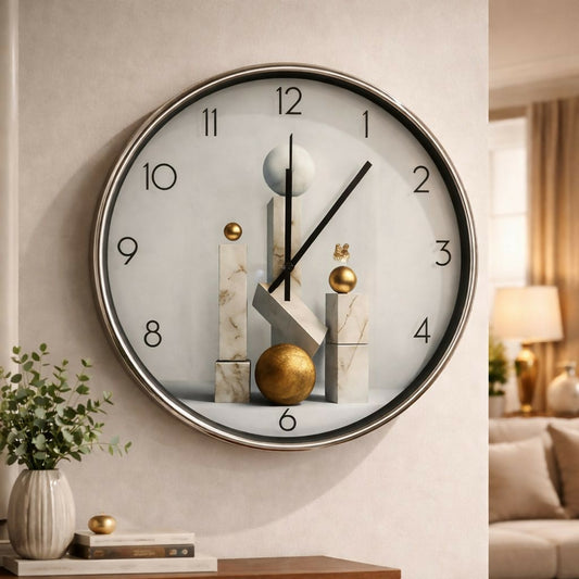 Modern Decorative Wall Clock with Geometric Art Design for Living Room