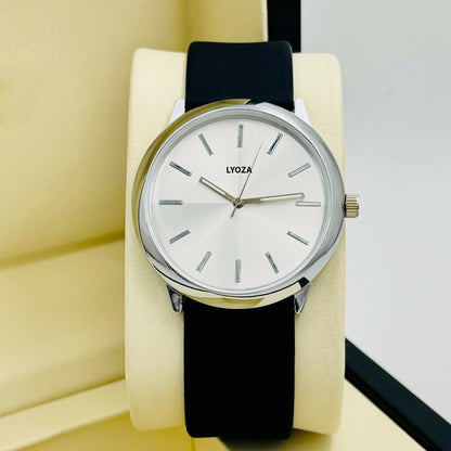 SILVER Model with Black Belt Analog Watch - For Men