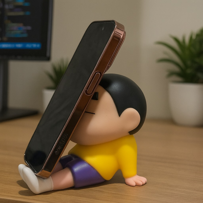 Cute Cartoon Boy Phone Holder Stand for Desk – Durable Mobile Stand for All Phones