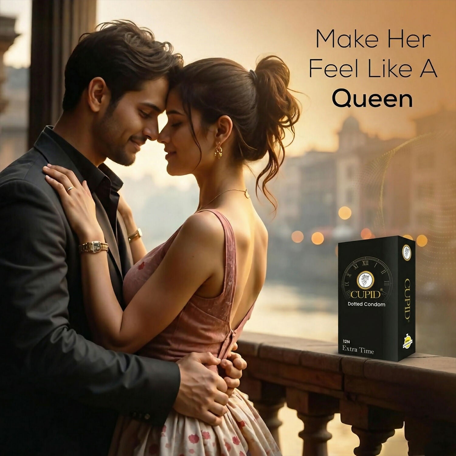 Transparent latex Cupid condoms shaped for easy application