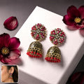Antique Golden Jhumka Earrings – Elegant Festive Accessory