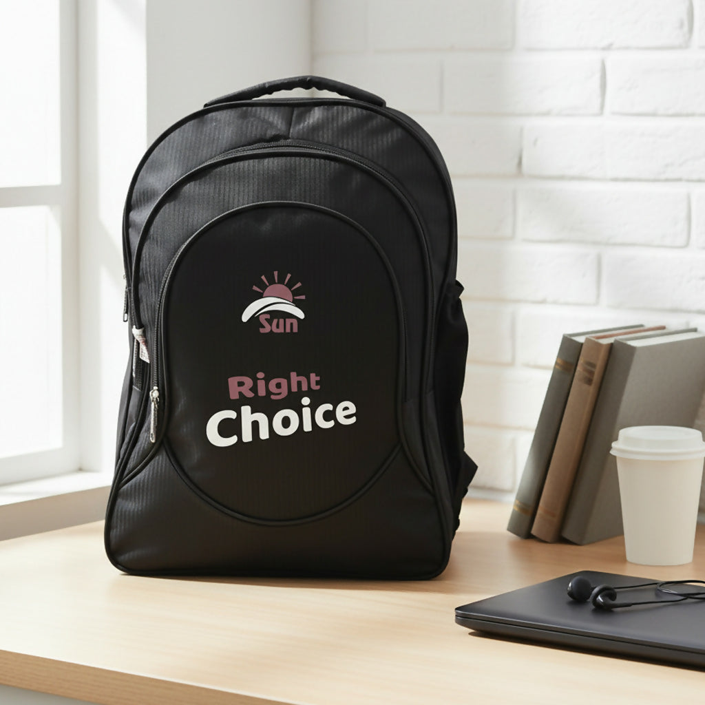 Right Choice Premium Backpack, designed for comfort, durability, and modern appeal. Whether you’re heading to school, work, or a weekend trip,