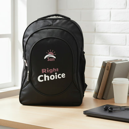 Right Choice Premium Backpack, designed for comfort, durability, and modern appeal. Whether you’re heading to school, work, or a weekend trip,
