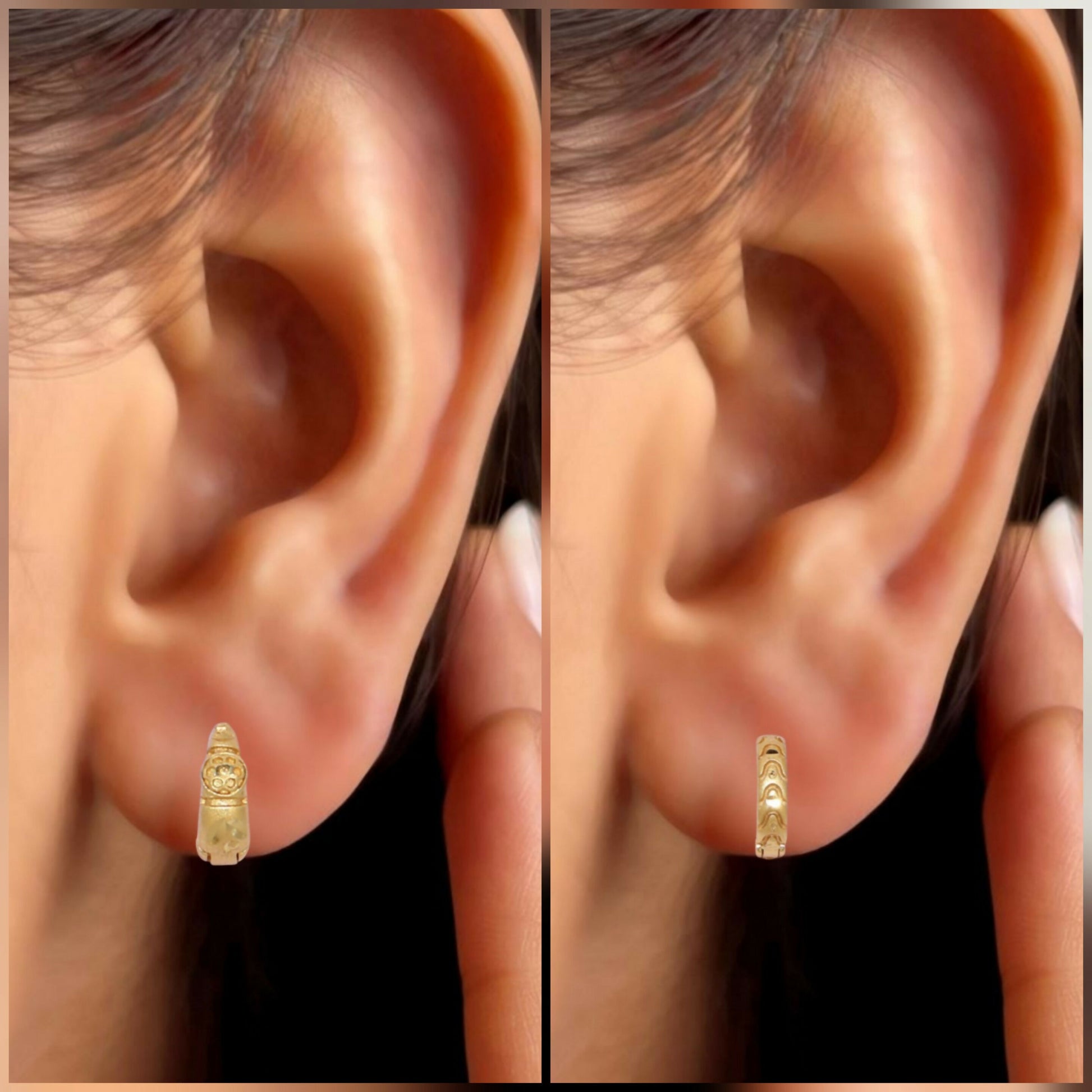 Gold AD Hoop Earrings for women and girls Combo Pack of 2