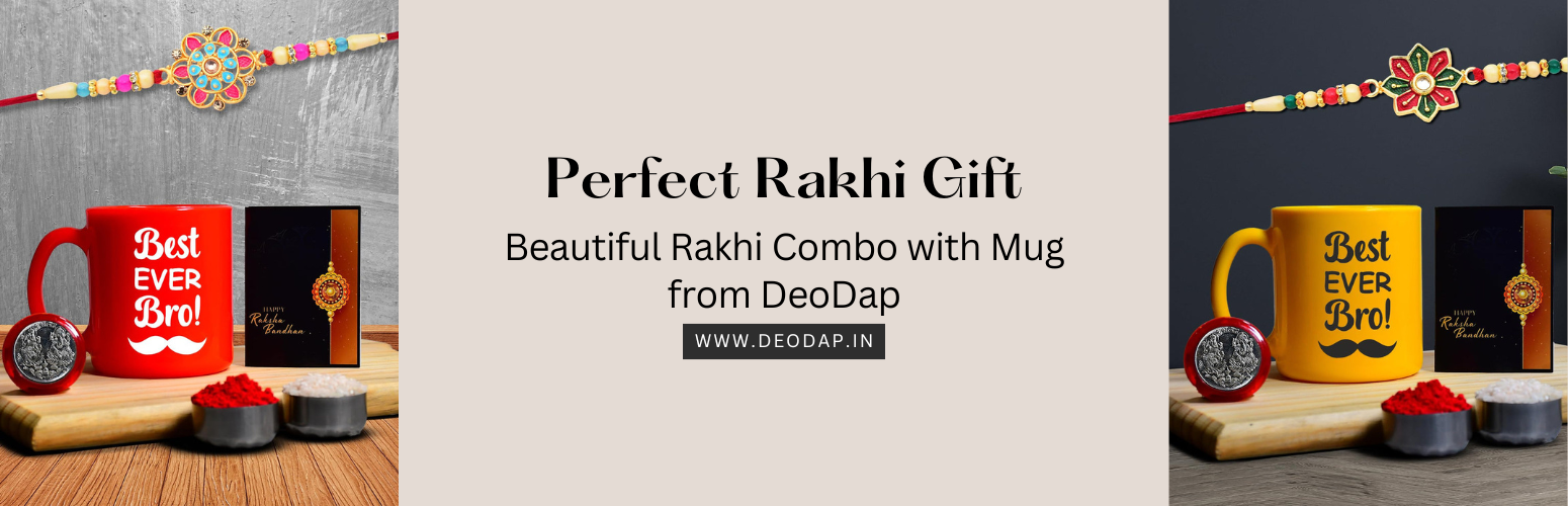 Perfect Rakhi Gift: Beautiful Rakhi Combo with Mug from DeoDap