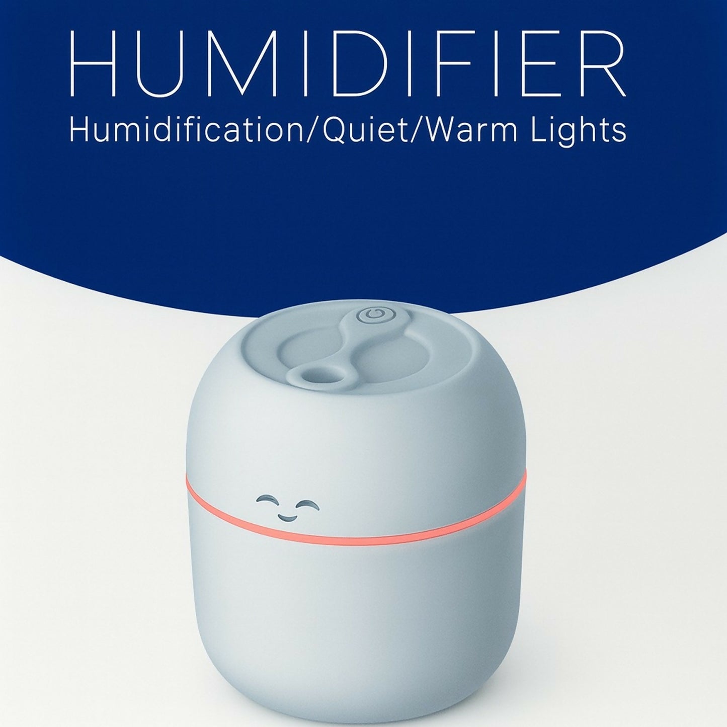 Cute Pink USB Humidifier with Night Light & Dual Spray for Home & Office