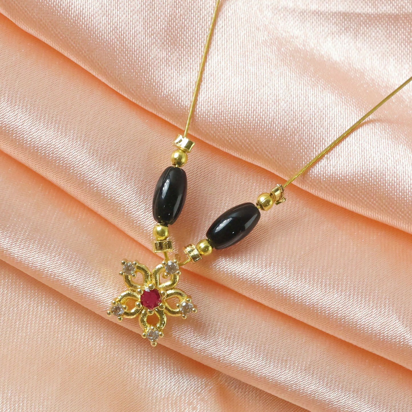 Elegant Multicolor Bead Necklace with Star Flower Pendant