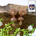 Umbrella Design CZ Stone Drop Earrings – Elegant & Lightweight