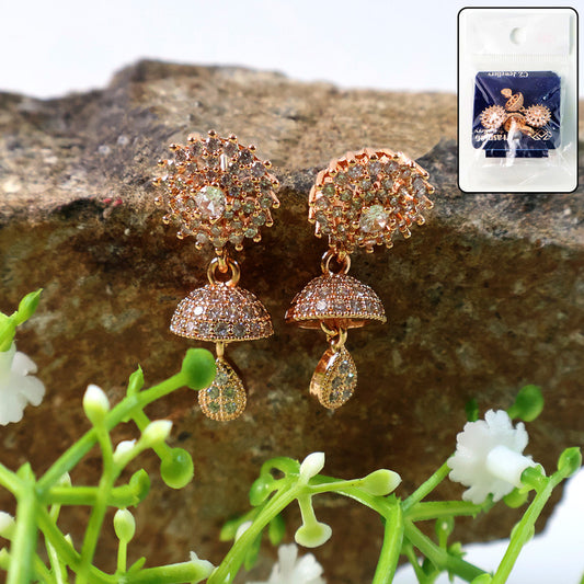 Elegant Umbrella Design CZ Stone Drop Earrings for Women
