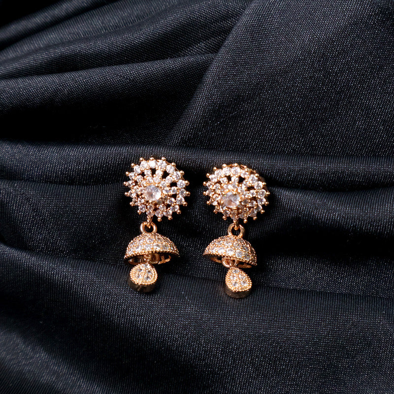 Elegant Umbrella Design CZ Stone Drop Earrings for Women
