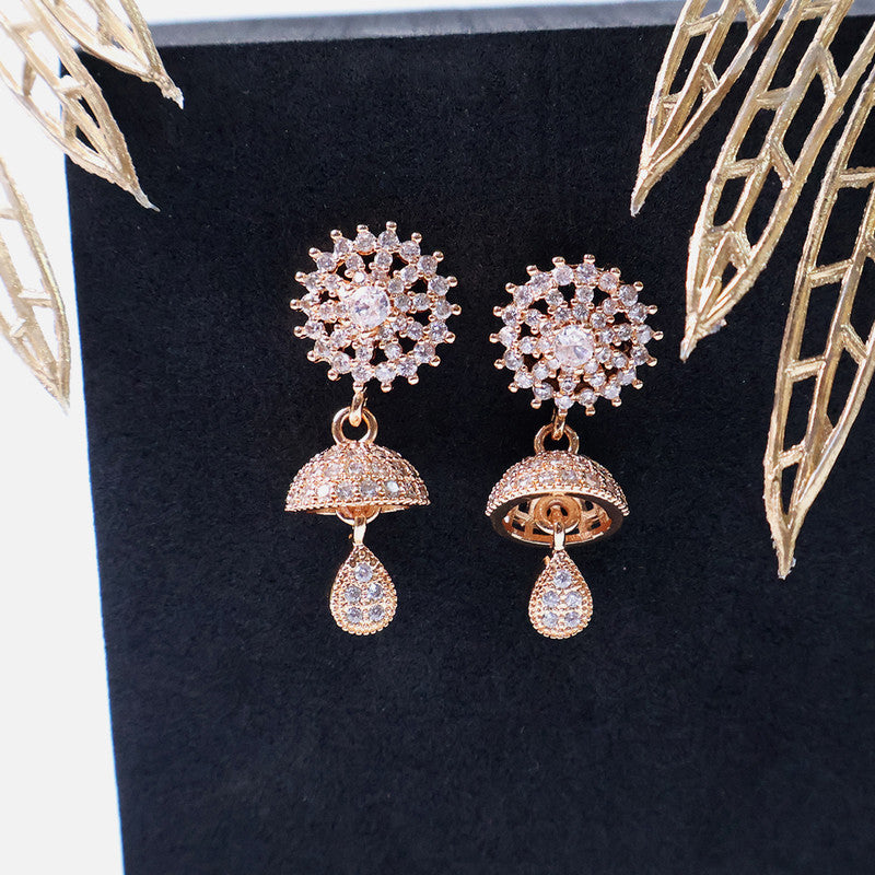 Elegant Umbrella Design CZ Stone Drop Earrings for Women