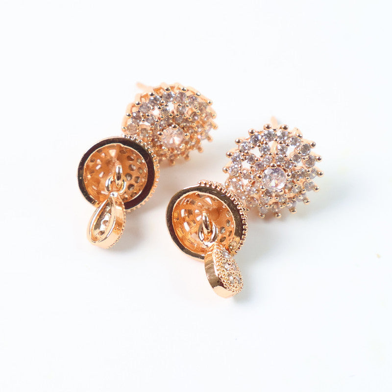 Elegant Umbrella Design CZ Stone Drop Earrings for Women