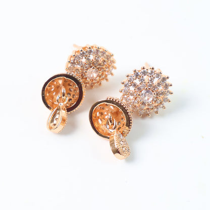 Elegant Umbrella Design CZ Stone Drop Earrings for Women