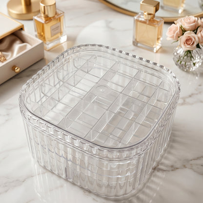 Elegant 3-layer clear jewelry storage organizer for small accessories