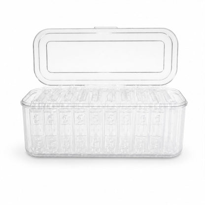 Versatile acrylic storage box for jewelry with clear see-through design and secure closure.