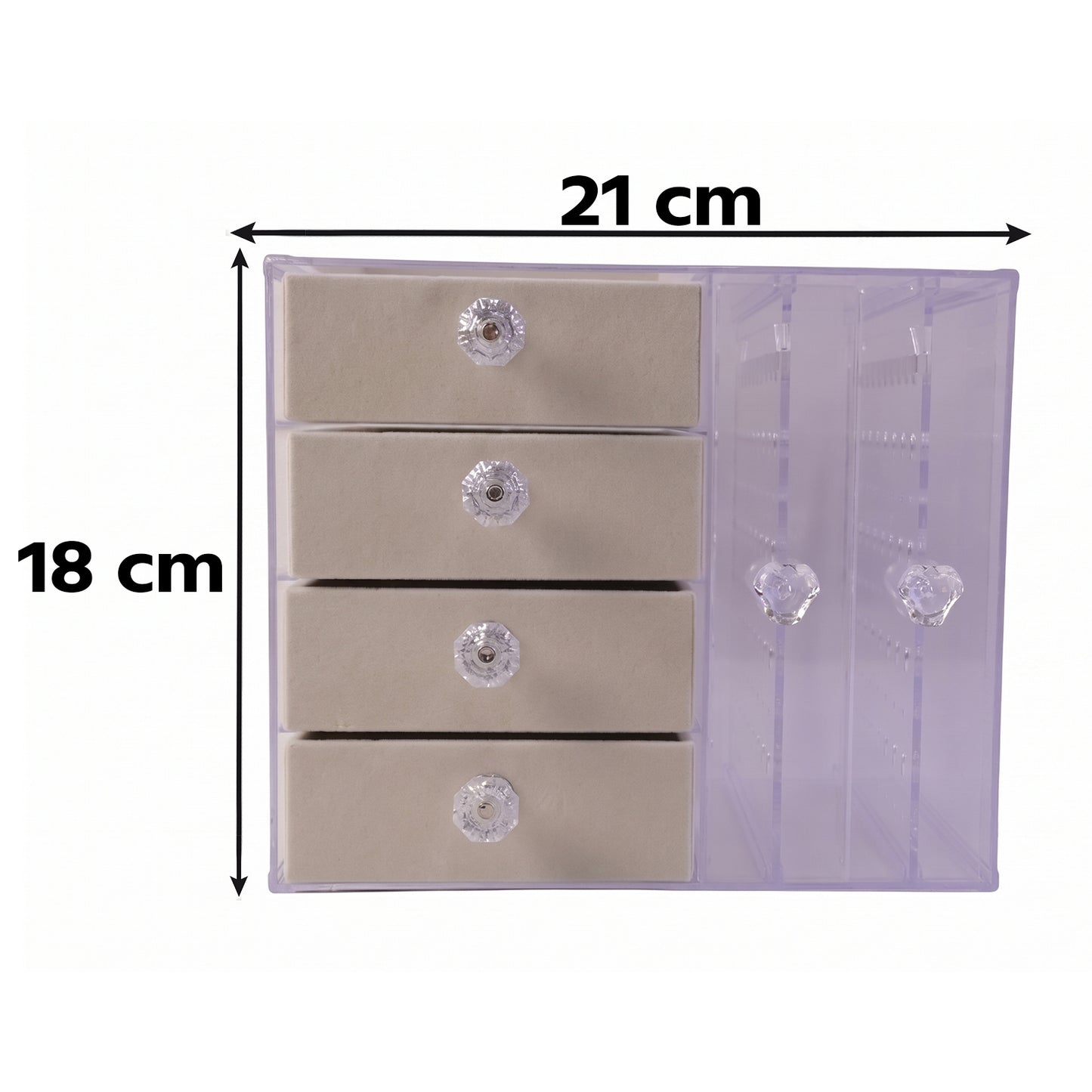 Acrylic Jewelry Organizer Box, Multi-Drawer Velvet Storage for Rings (1 Set)