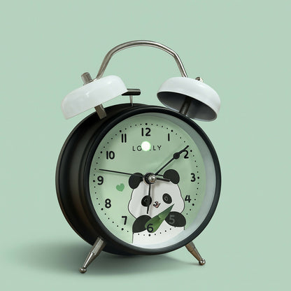 Cute Panda Analog Alarm Clock for Bedroom & Study Table