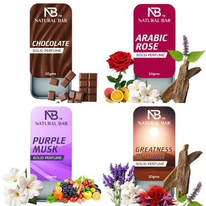 Set of four solid perfumes with rich and exotic fragrances