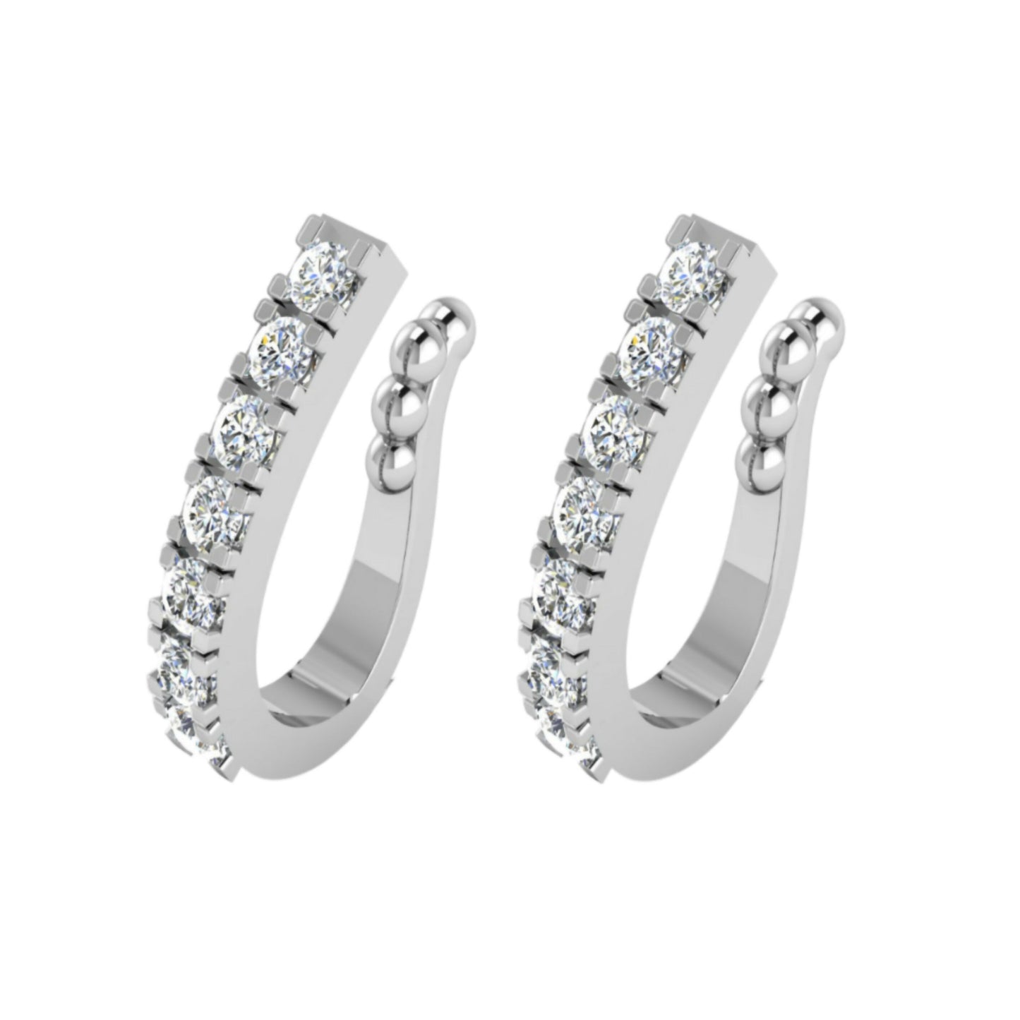 Multi-design non-piercing nose clips featuring sparkling cubic zirconia stones in various colors