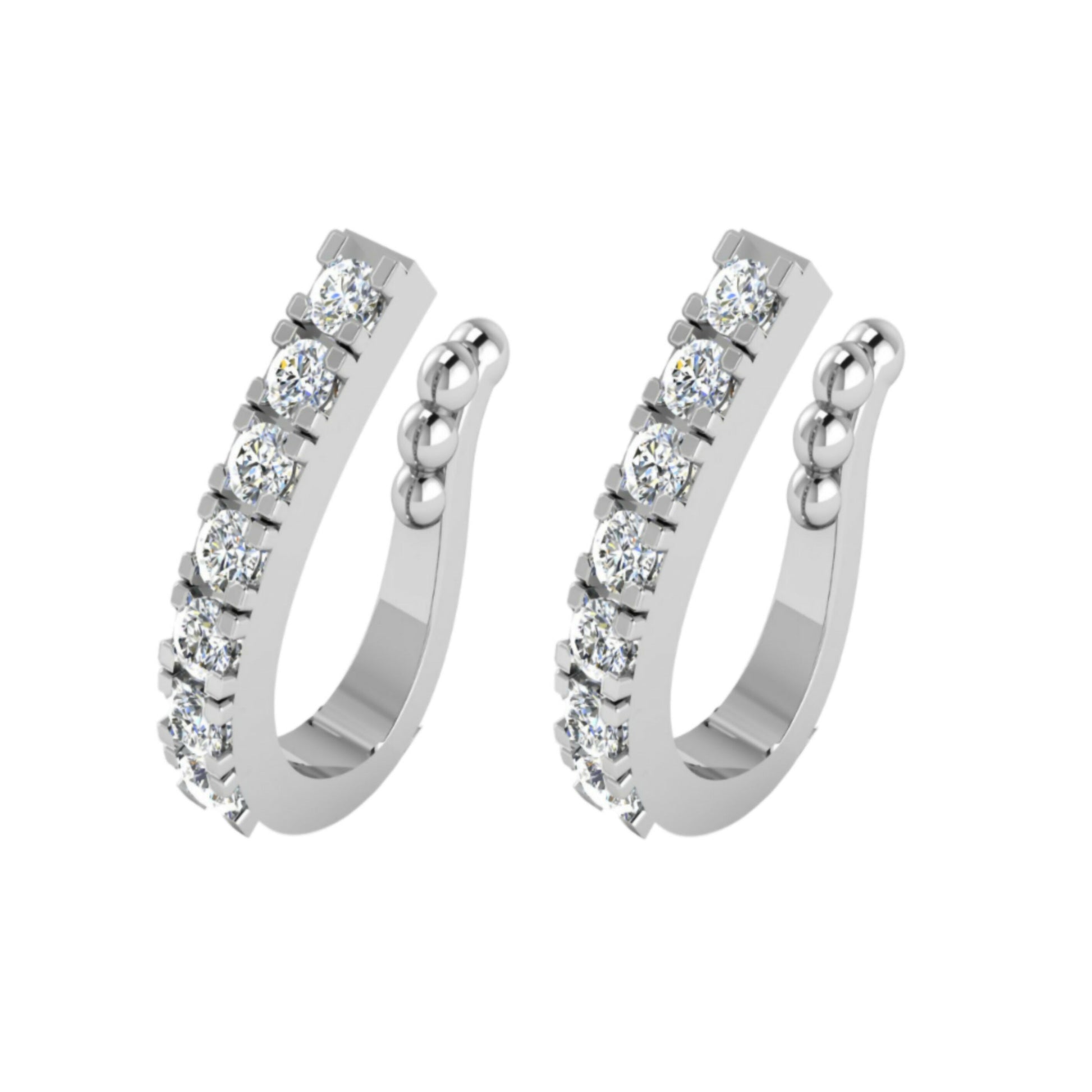 Multi-design non-piercing nose clips featuring sparkling cubic zirconia stones in various colors