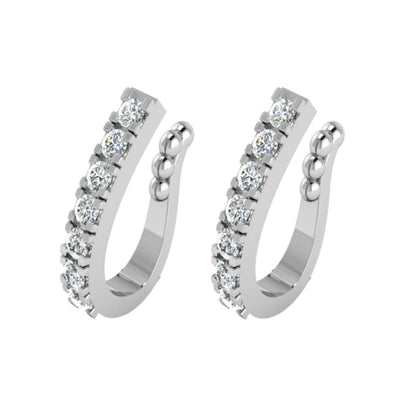 Multi-design non-piercing nose clips featuring sparkling cubic zirconia stones in various colors