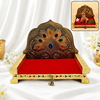 Handicraft Antique Sinhasan Traditional Pooja Seat for Home Mandir Décor