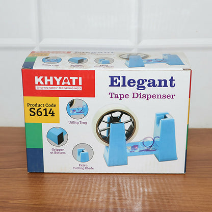Tape Dispenser with Utility Tray and Cutting Blade for Office, School and Home Use