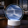 Blue Moving Sand Art Lamp – Calming Desk Night Light for Home