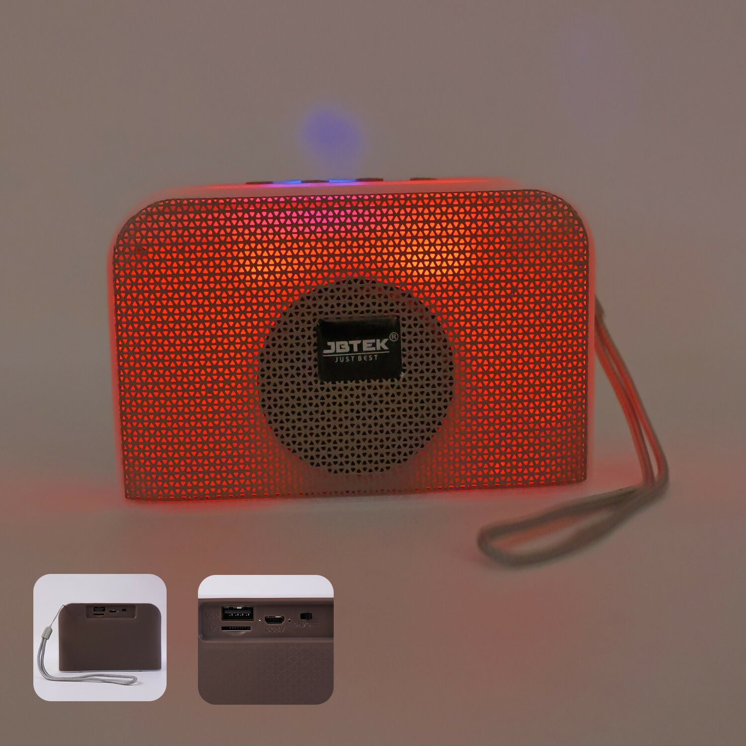 Portable Bluetooth Speaker with RGB LED Light USB TF FM AUX Support (Mix Color)