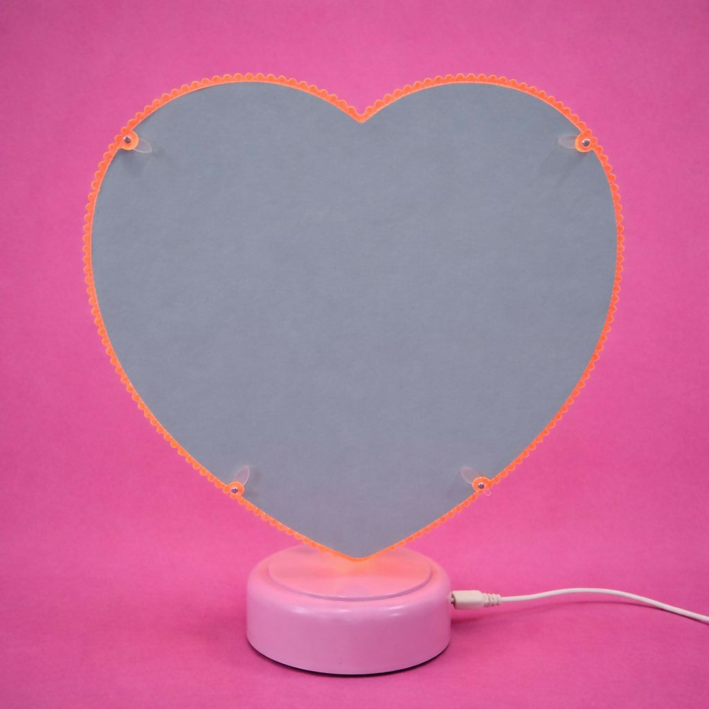 Decorative heart photo frame with LED lights showcasing couple photo