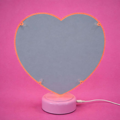 Decorative heart photo frame with LED lights showcasing couple photo