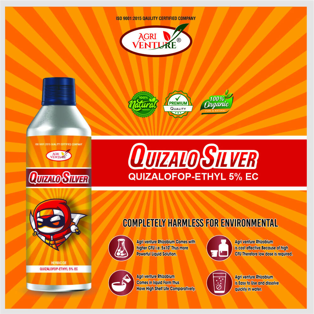 AgriVenture QUIZALO SILVER ( Quizalofop Ethyl 5% EC ) Herbiceds. (1Ltr.)