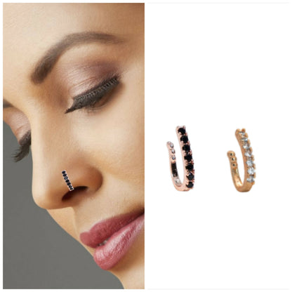 No Piercing Nose Cuff Pack - Line, Pave, and Nath Combo Pack of 2