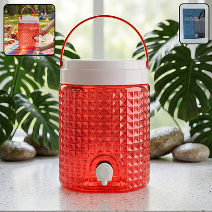 DIAMOND CUT DESIGN PLASTIC WATER JUG TO CARRYING WATER AND OTHER BEVERAGES (4500ML)