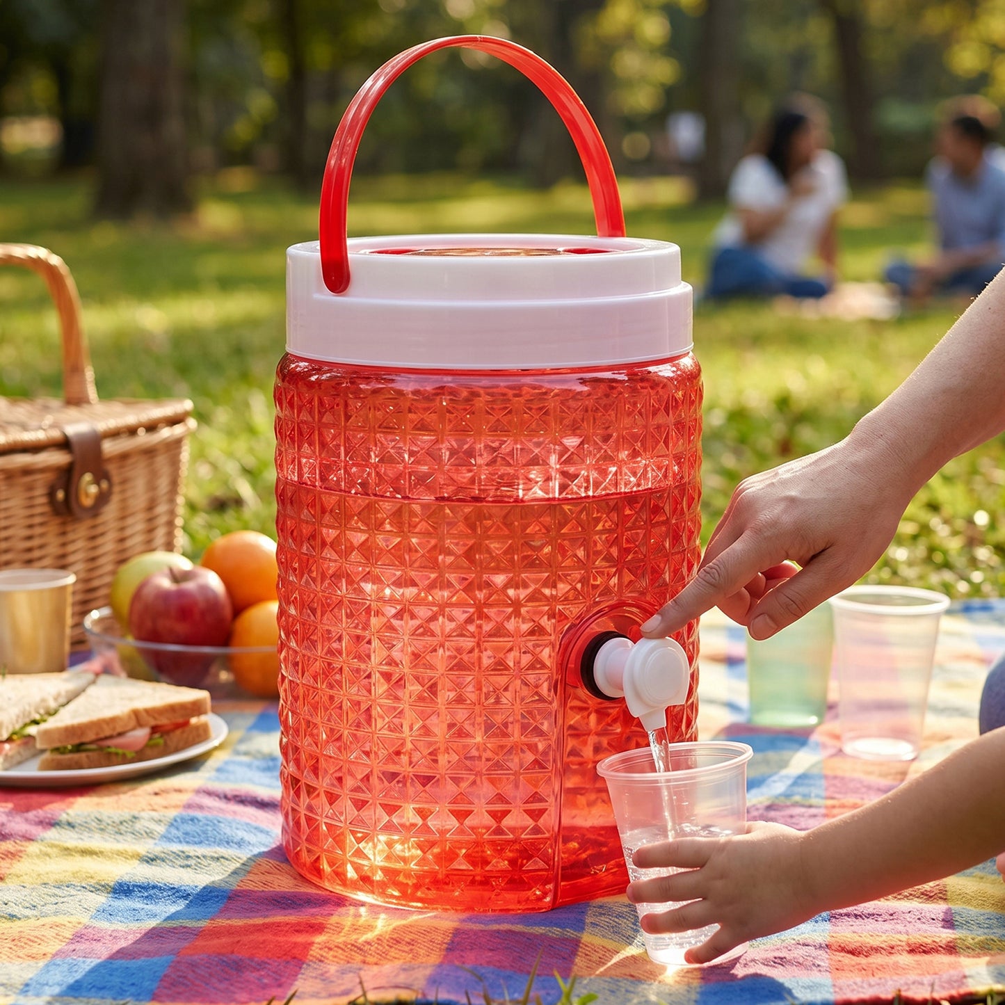 DIAMOND CUT DESIGN PLASTIC WATER JUG TO CARRYING WATER AND OTHER BEVERAGES (4500ML)