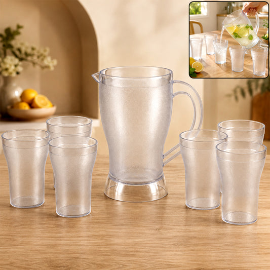 Lemon Jug Set – 1200ML Unbreakable Jug with 6 Glasses