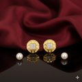Gold-Plated Heart Filigree Stud Earrings – Elegant Lightweight Design