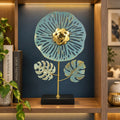 Metal Floral Table Decor Showpiece with Leaves for Home & Office, 32 cm