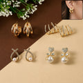 Gold Plated Pearl & Hoop Earrings – Elegant & Trendy Styles for Women