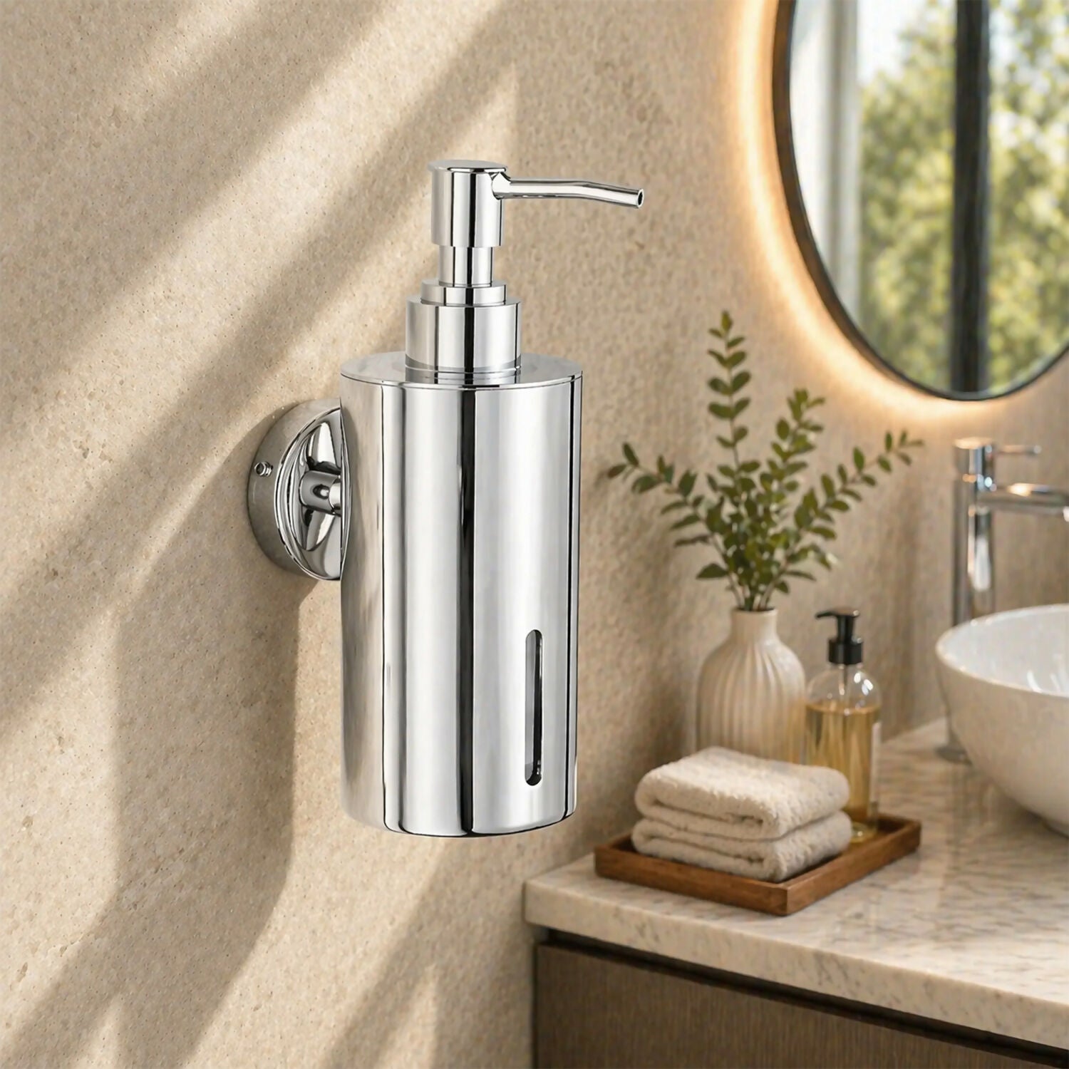 Stainless Steel Wall-Mounted Liquid Soap Dispenser for Bathroom & Kitchen