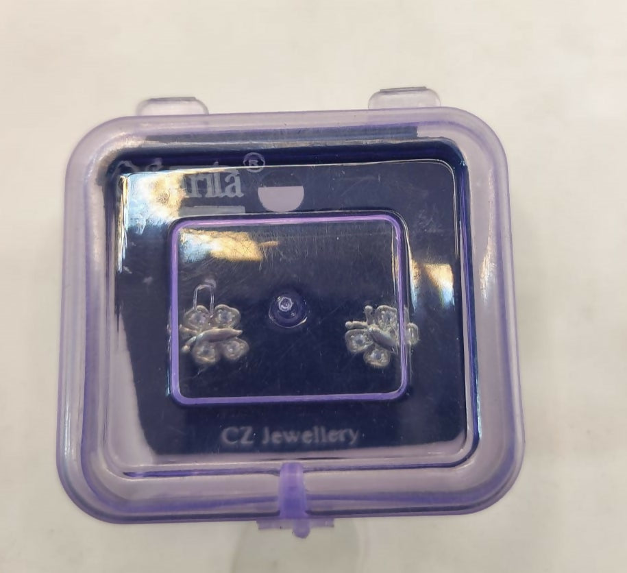 Diamond Butterfly Stud Earrings for women and girls