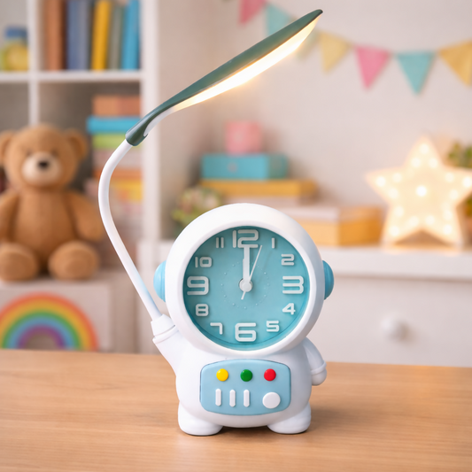 Astronaut Desk Lamp with Alarm Clock for Kids Room, Study Table & Gifting