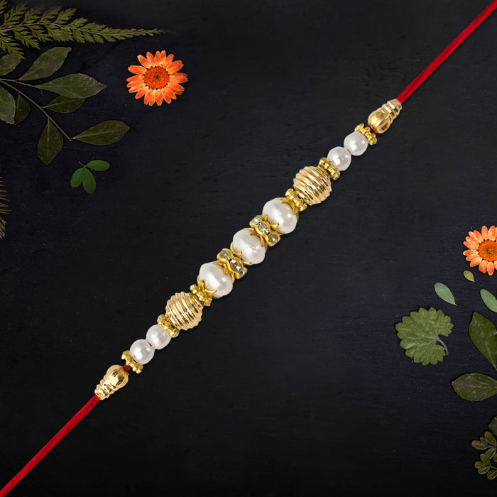White Beads Rakhi | Rakhi For Rakshabandhan |
