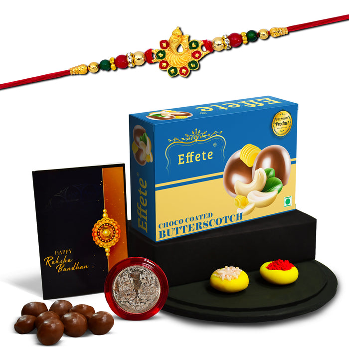 Shivling With Trishul & Snake Design With Effete Butterscotch Chocolate 32Gm ,Silver Color Pooja Coin, Roli Chawal & Greeting Card