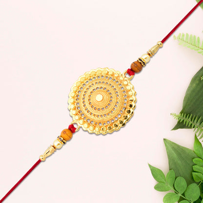 5 Pcs Assorted Golden Rakhi Combo for Brother – Random Mixed Designs
