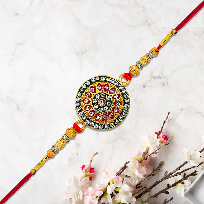 Festive Rakhi Adorned with Gemstones