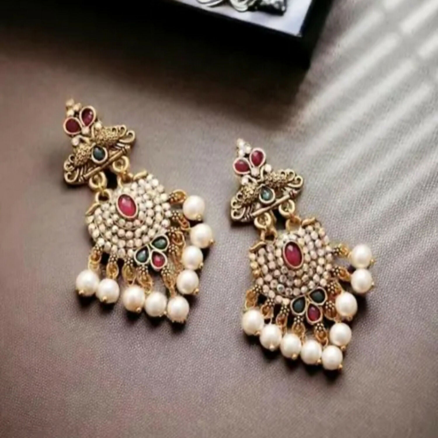 Stylish Fancy Traditional Pearl Jhumka Earrings Navaratri Special Earrings Jhumka For Women
