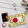 Silver Rakhi Combo Set – Complete Raksha Bandhan Pooja Kit – Raksha Bandhan Gift
