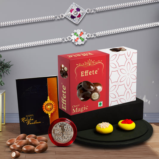 Rakhi & Tilak Combo with Card and Sweet