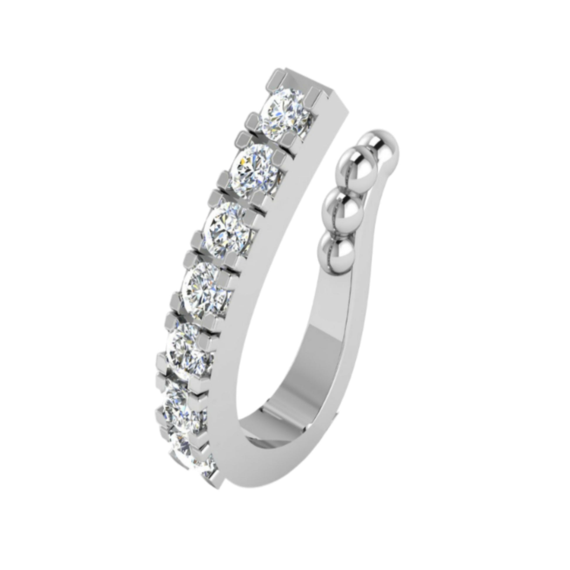 CZ Line Clip-On Nose Cuff | Stacked Non-Piercing Nose Ring Combo Pack of 2